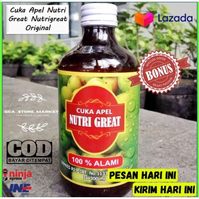 

CUKA APEL NUTRI GREAT Cuka Buah Tanpa Pengawet Multi Khasiat 300 ML