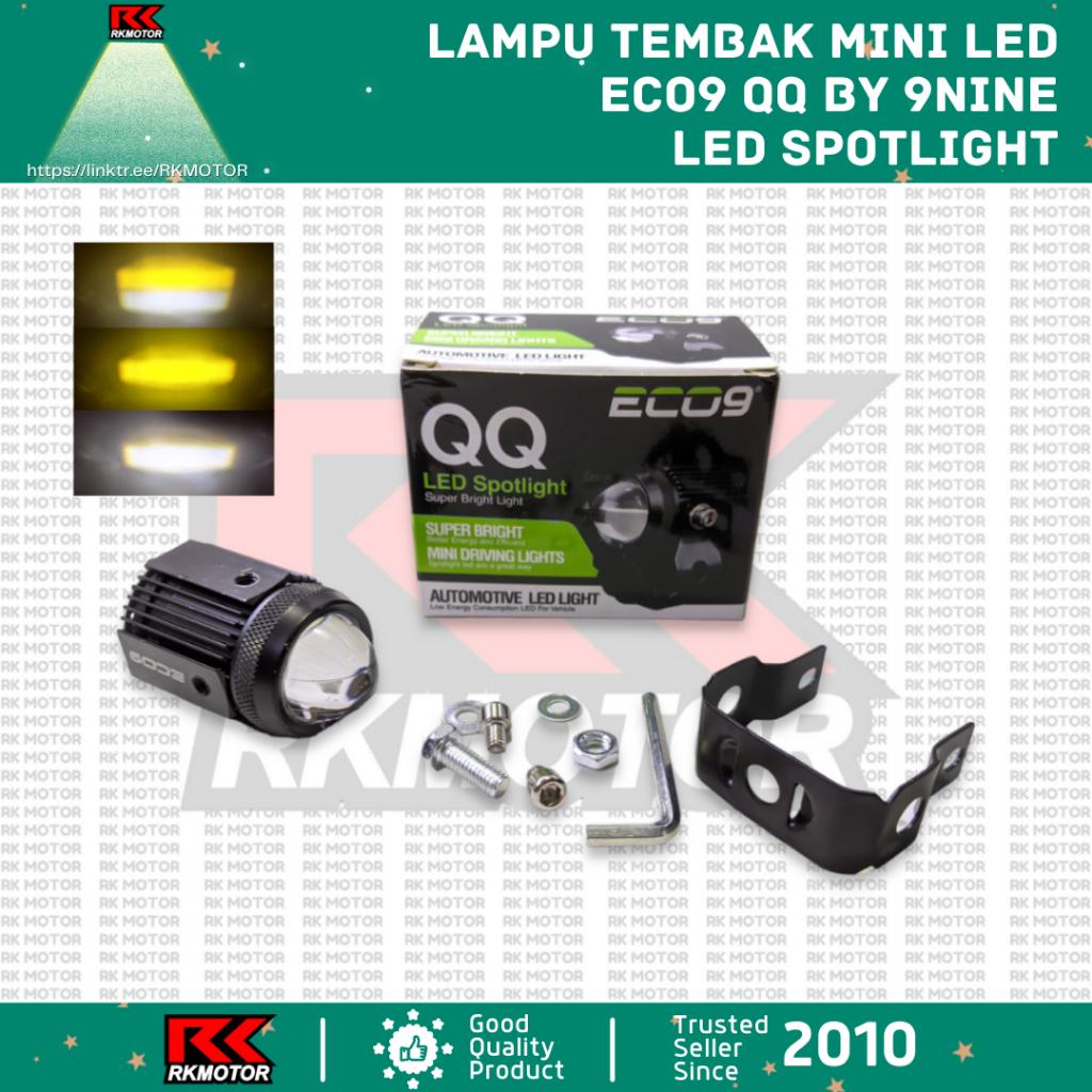 Lampu LED Tembak D2 Laser Eco9 QQ Luminos 2 Warna Kuning Putih