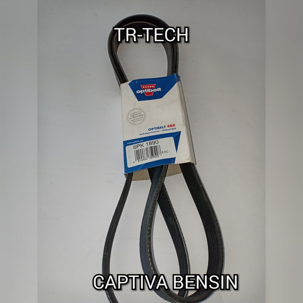 fanbelt COROLLA ALTIS '01-'07, CAPTIVA BENSIN ( ALT, AC, PS ) 6PK1890 6pk 1890