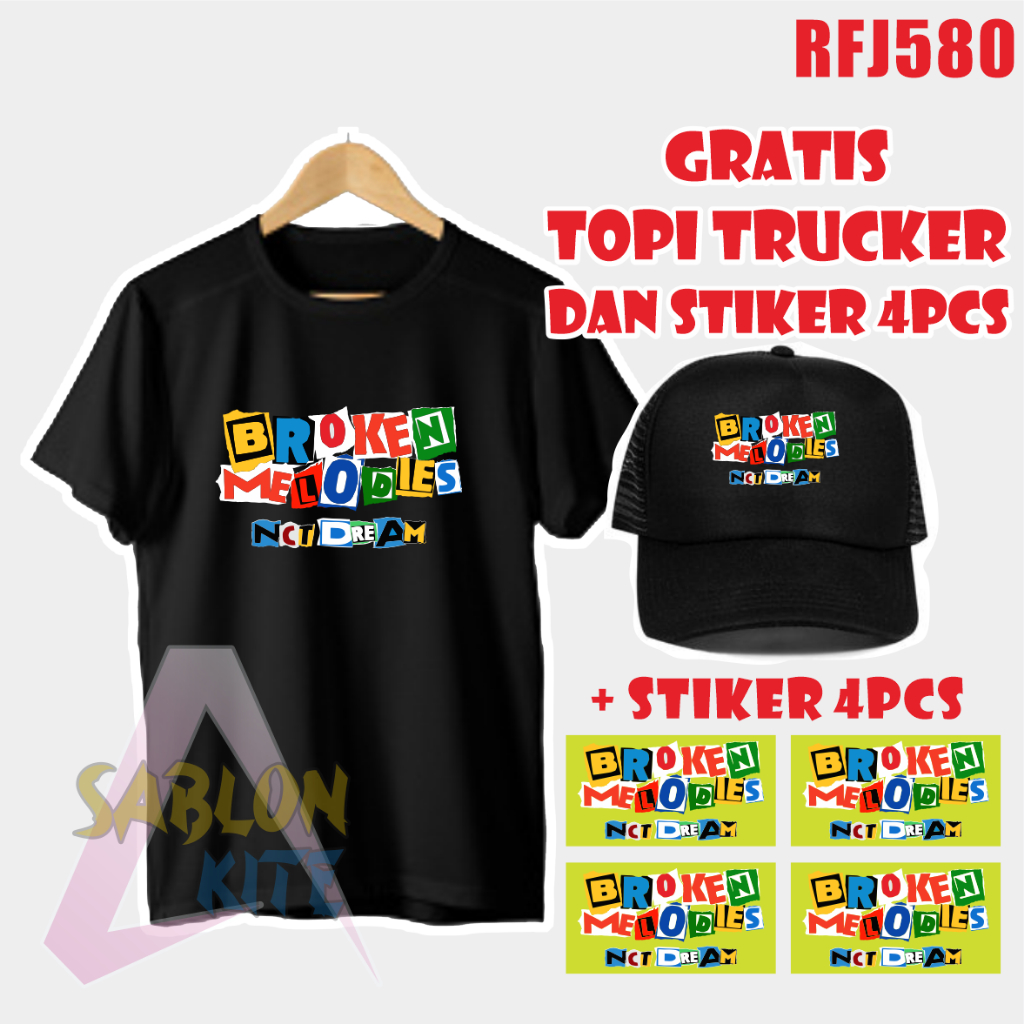 Gratis Topi dan stiker Kaos Broken Melodies RFJ580 NCT dreams jeno jaehyun