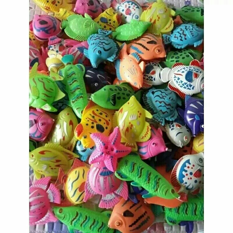Promo 100 Biji Mainan Ikan Pancing Magnet Bahan Plastik