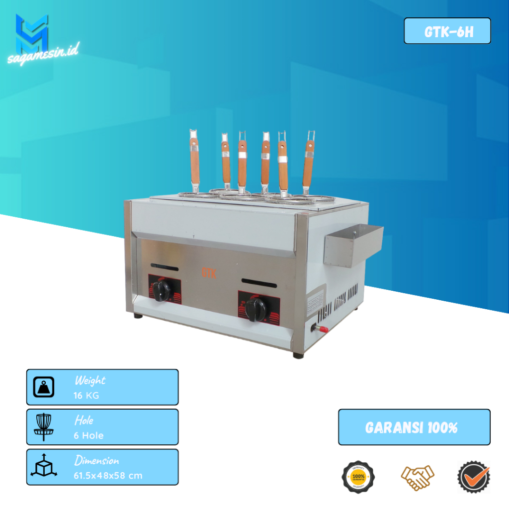 Gas Noodle Boiler Guataka Mesin Perebus Mie 6 Hole Portable I Mesin Perebus Mie 6 Lubang }| Kompor g