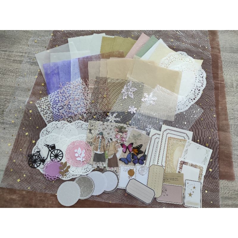 

(MWJ) isi 77pcs++ Journaling kit PREMIUM ephemera untuk Bahan Jurnal /jurnaling set/scrabbook set
