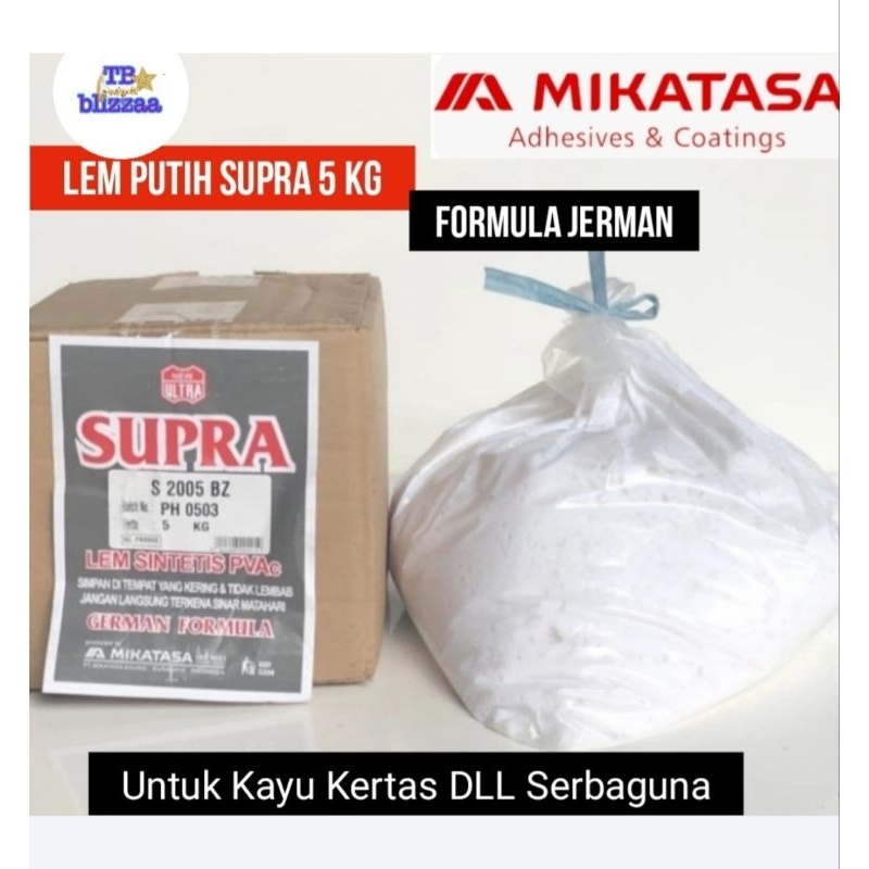Lem Putih 5kg Lem Supra 5kg PVAC Formula Jerman Lem Putih 5kg serbaguna untuk kayu kertas dll 5kg du