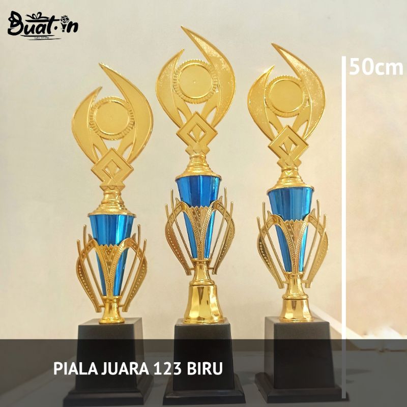 SET PIALA BIRU KAKI 1 BERKUALITAS JUARA 123 | KAKI SATU JUARA LOMBA WISUDA CUP BOLA VOLI BADMINTON T
