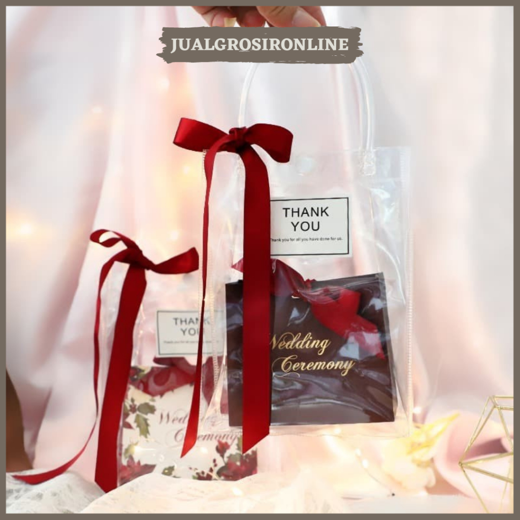 

Goodie Bag Transparan Pvc Kantong Hampers Tote Bag Gift Bag Elegan