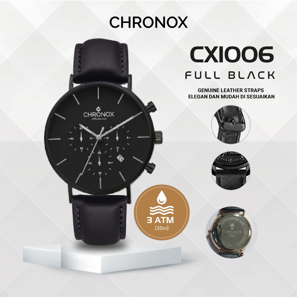 Jam Tangan CHRONOX CX1006 MAN - FULLBLACK (seri A) Murah Termurah 