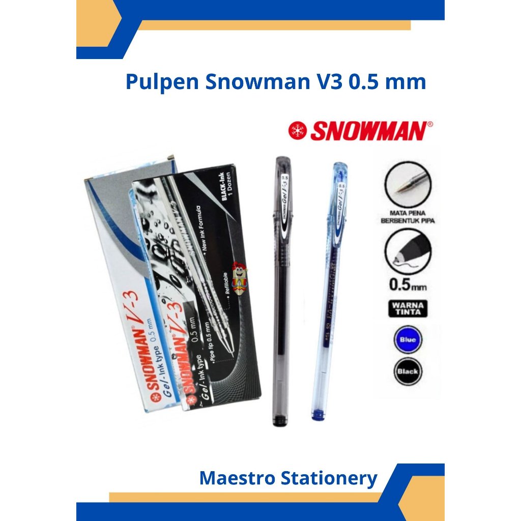 

Pulpen Gel Snowman V3 0.5 mm / Pen Gel Snowman Termurah