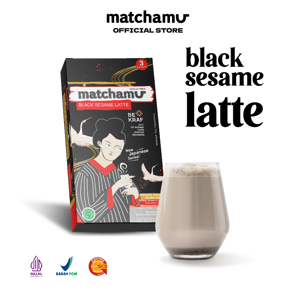 

Matchamu Black Sesame Latte Box of 3