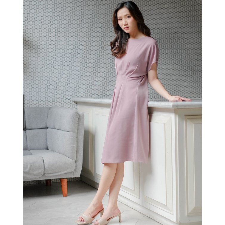 Cotton Balle - Kenya Dress - Dress Wanita (Korean, casual) - Dusty Lilac