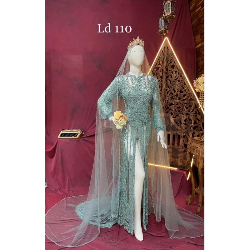 KEBAYA BELAH BIRU WARDAH MEWAH