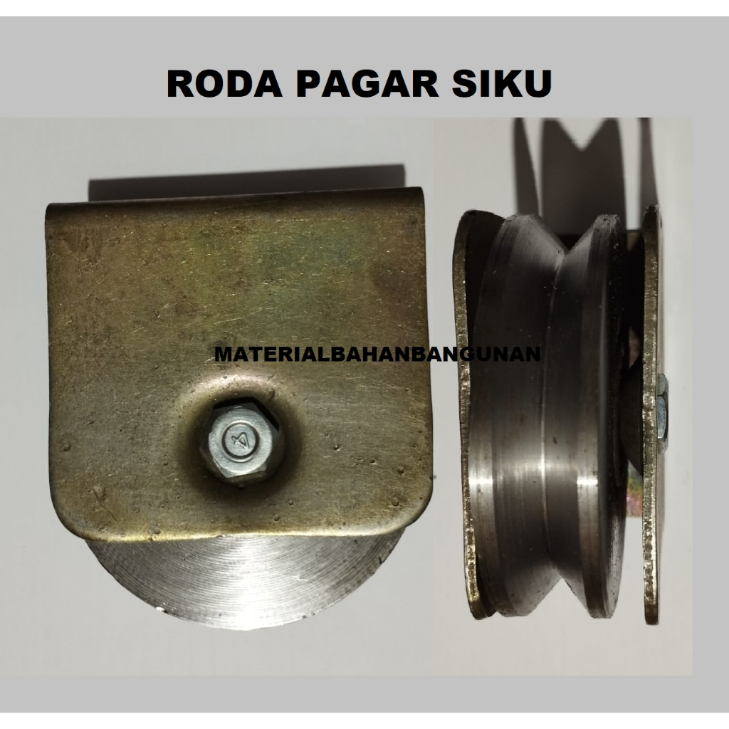 Roda Pagar Siku Besi 12 cm Roda Rell Pintu Gerbang Rumah Model V Kaki Pagar Pintu Dorong Geser Katro