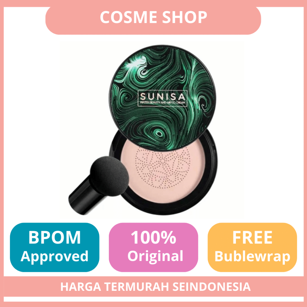[ORIGINAL BPOM] Sunisa Mushroom Head Air Cushion CC Cream Waterproof Termurah/Cushion Sunisa/Sunisa 