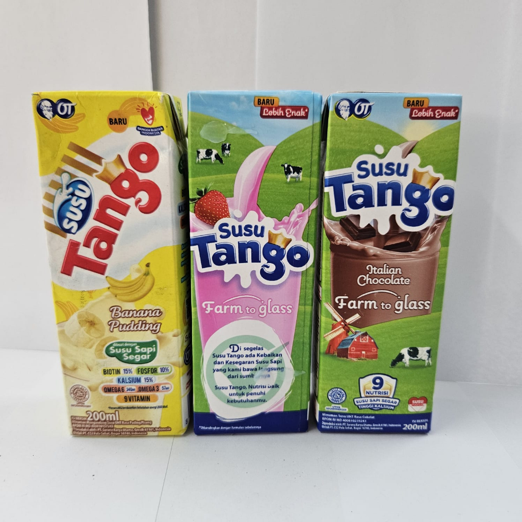 Tango UHT 200 ML Banana Chocolate Strawberry