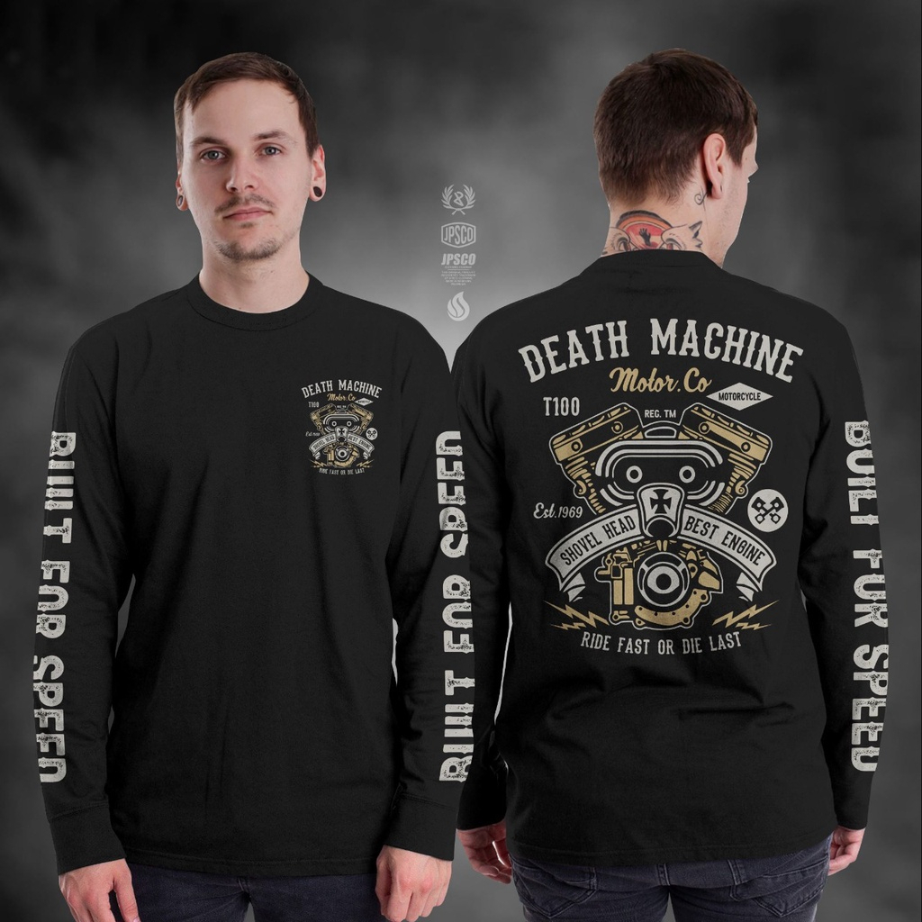 KAOS PRIA BIKERS BROTHERHOOD BUIT FOR SPEED BAJU MOTOR LENGAN PANJANG