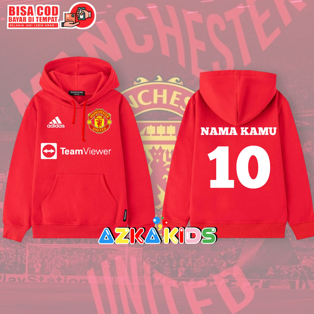 Jaket hoodie anak manchester United/jaket bola