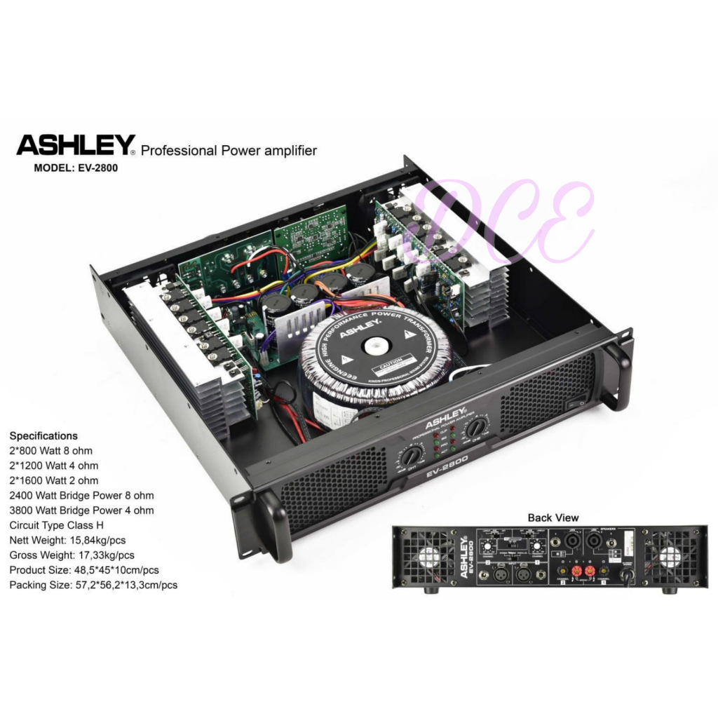Power Amplifier Ashley EV2800 Ashley EV 2800 Class H Original