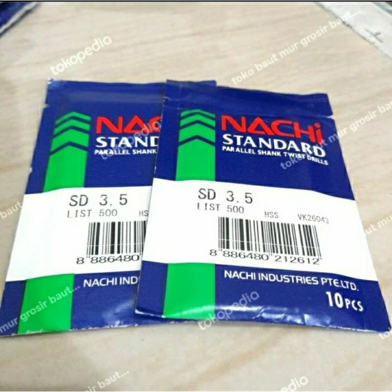 Mata bor nachi 3.5mm Mata bor besi 3.5mm