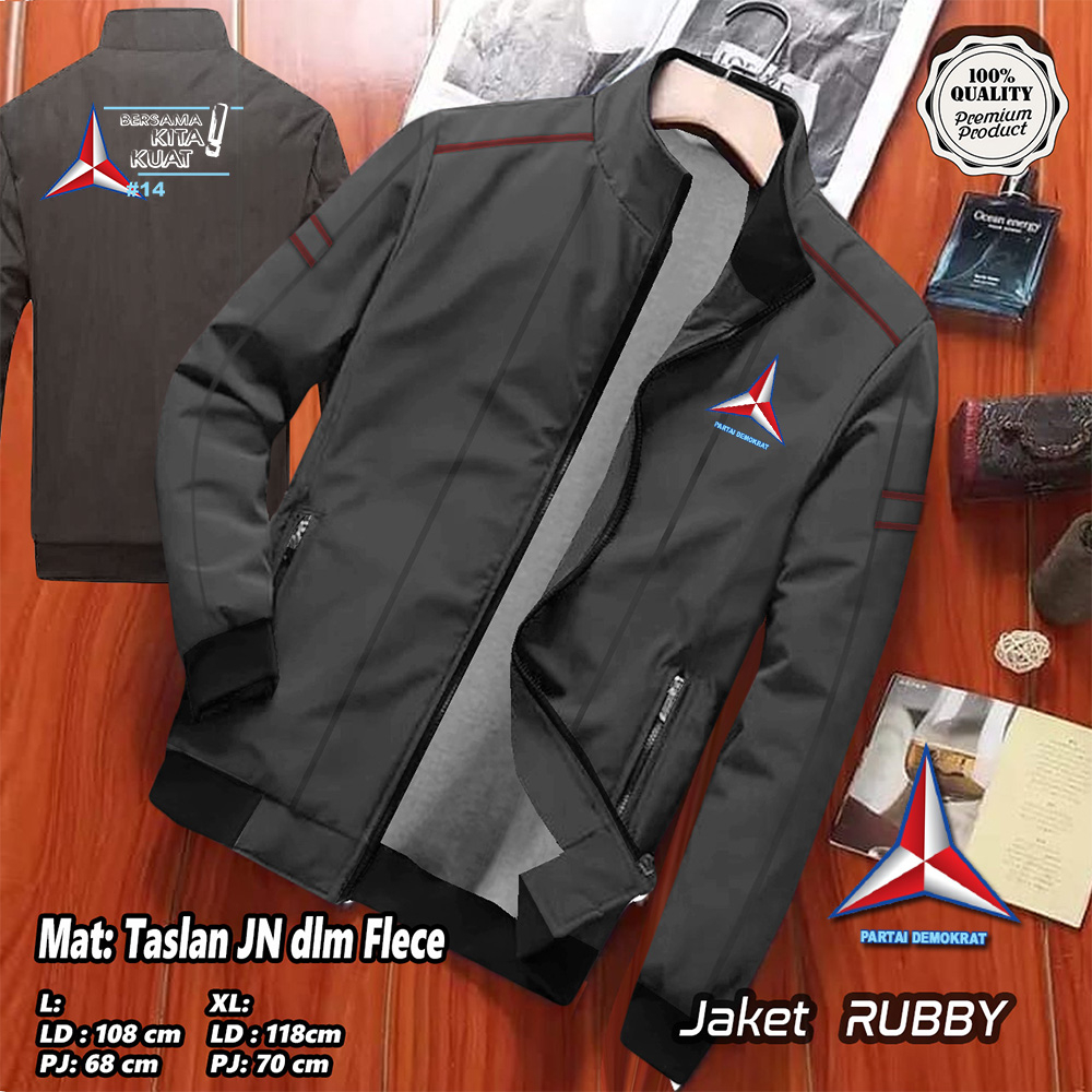JAKET PARASUT PARTAI DEMOKRAT TERBARU / JAKET DEMOKRAT BOLAK BALIK / JAKET CUSTOM SABLON / JAKET SER
