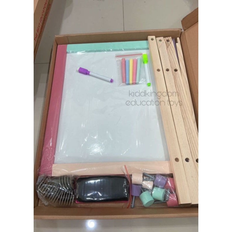 

Papan tulis kayu hitam dan putih 2in1