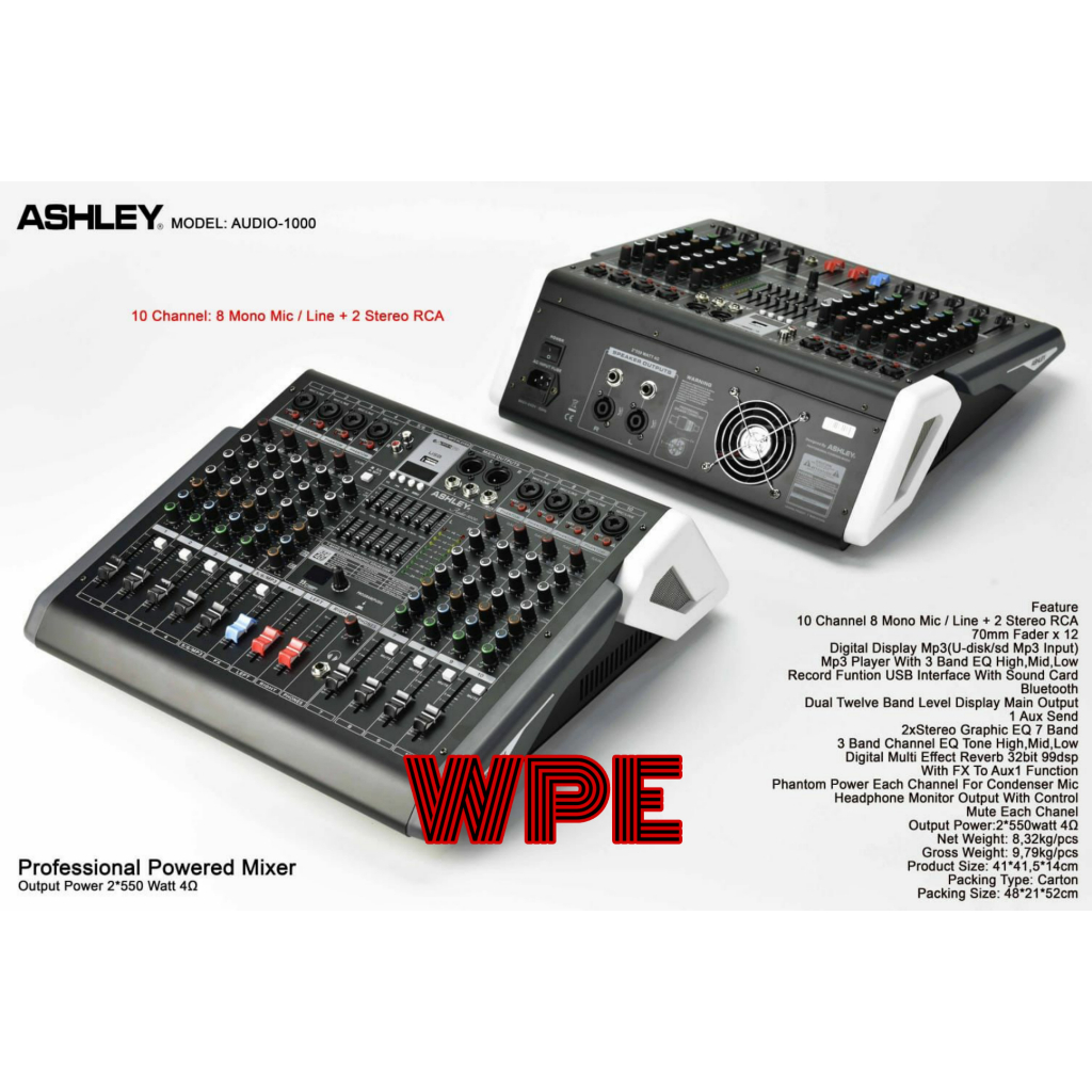 power mixer audio ashley audio1000 audio 1000 original