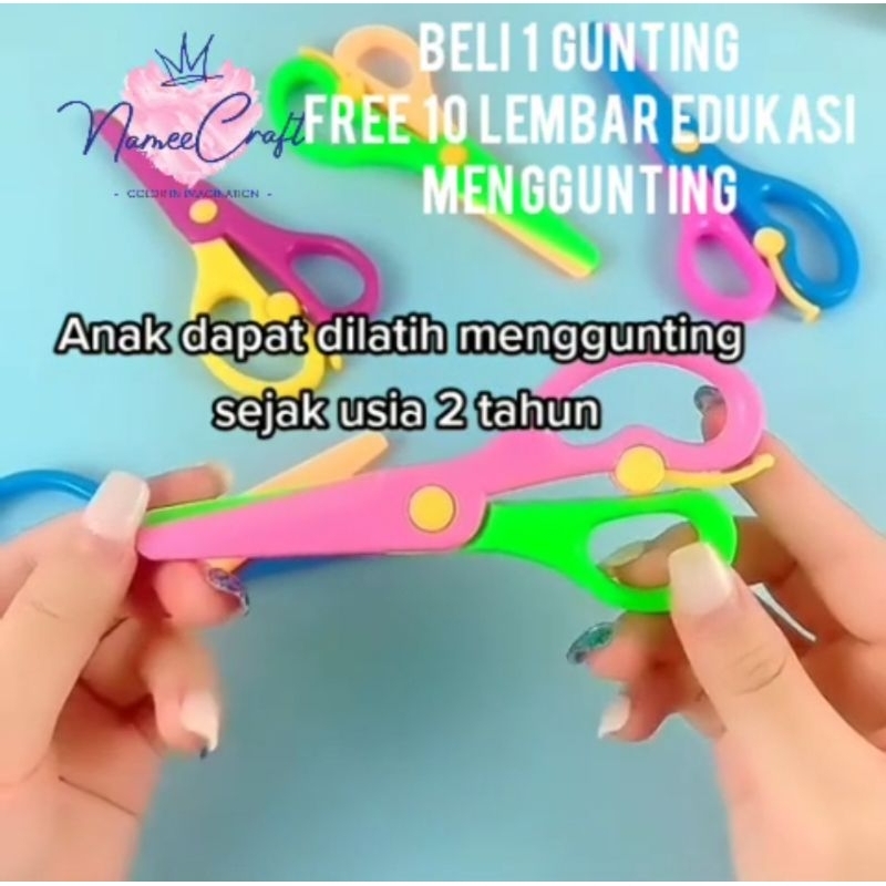 

Gunting Kertas Anak | Gunting Aman Untuk Anak (Free 10 Lembar Edukasi Menggunting)