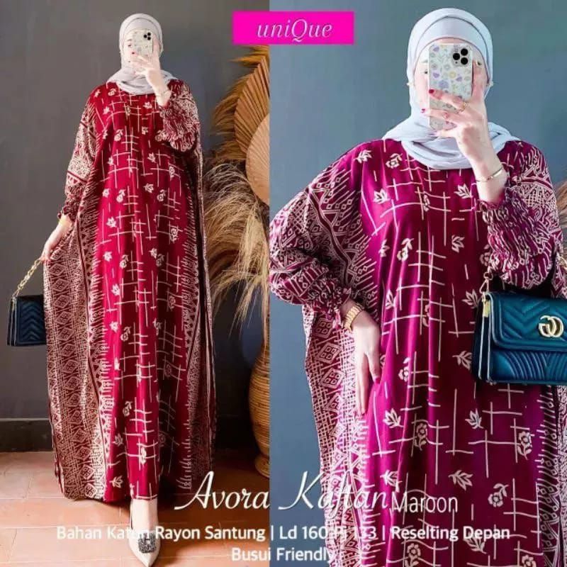 Kaftan Batik Wanita Jumbo Terbaru Kaftan Kondangan Mewah Elegan