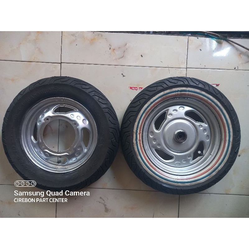 VELG RING 10 SET DENGAN BAN DEPAN BELAKANG MASIH BAGUS KYMCO FREE EX EASY 100 CC