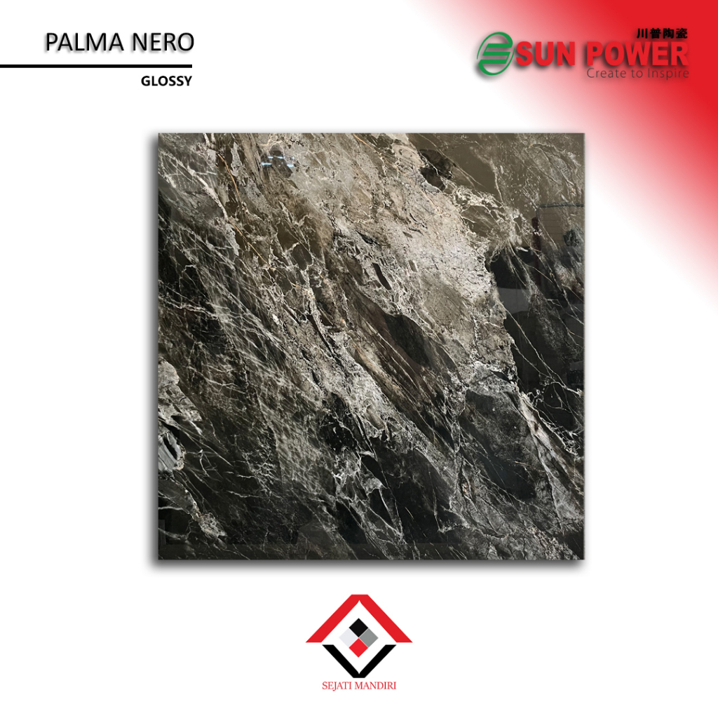 granit 60x60 - motif marmer - sunpower palma nero