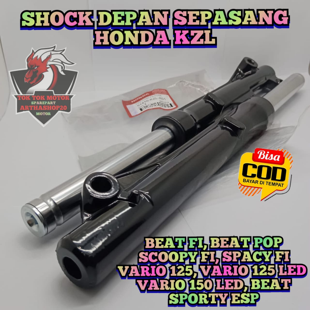 AS SHOCK DEPAN SET + TABUNG KZL MOTOR HONDA BEAT FI , BEAT POP , BEAT SPORTY ESP , BEAT STREET , SCO
