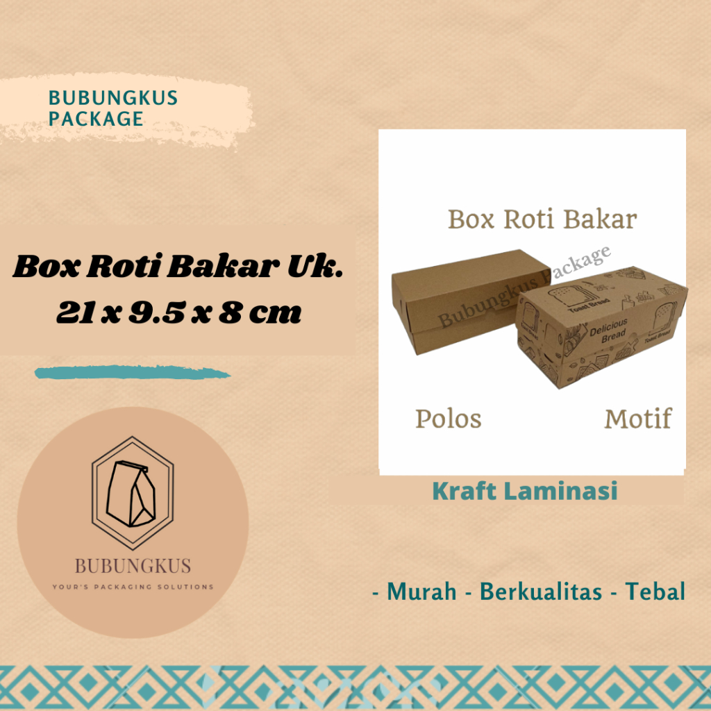 Box roti bakar 10pcs / roti panggang / Dus Roti Bakar / Box Motif / Box Roti Bakar Motif / Toast Box