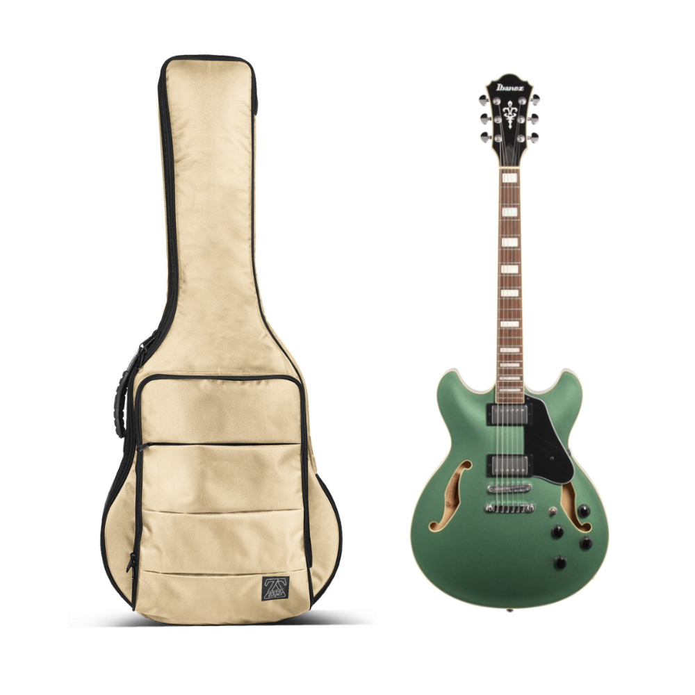 Zorc Official - JMH | Tas Gitar Elektrik Hollow Body | Gigbag Semi Hollow Cordura Cream
