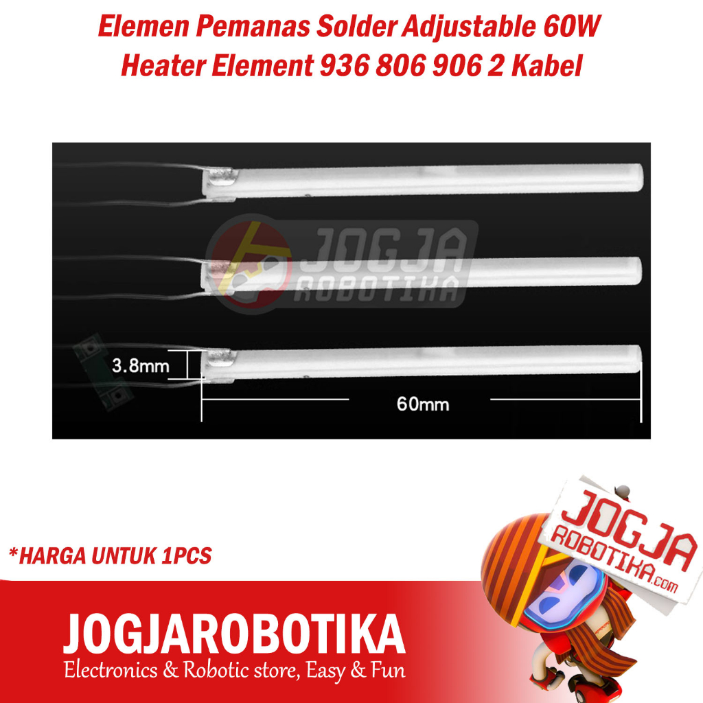 Elemen Pemanas Solder Adjustable 60W Heater Element 936 806 906 2 Kabel