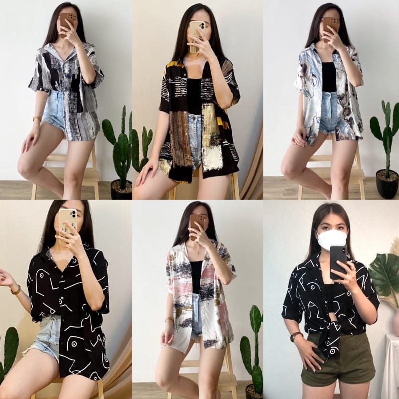 Kemeja Pria& Wanita Hawai Bahan Rayon Viscose import adem