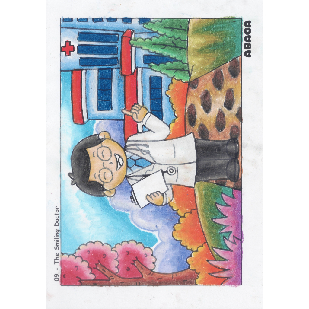 

Lembar Mewarnai Anak Teknik Pastel / The Smiling Doctor / Smart Coloring Page