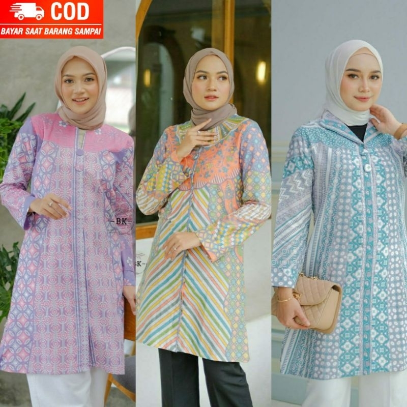 Tunik Batik Modern Dress Batik Wanita Modern Tunik Premium