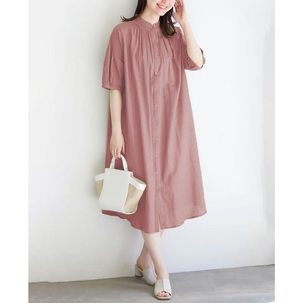 Dress Wanita Modern ARESHA MIDI DRESS Bahan Linen BUSUI Pakaian Wanita Muslim Gamis Busui Kekinian