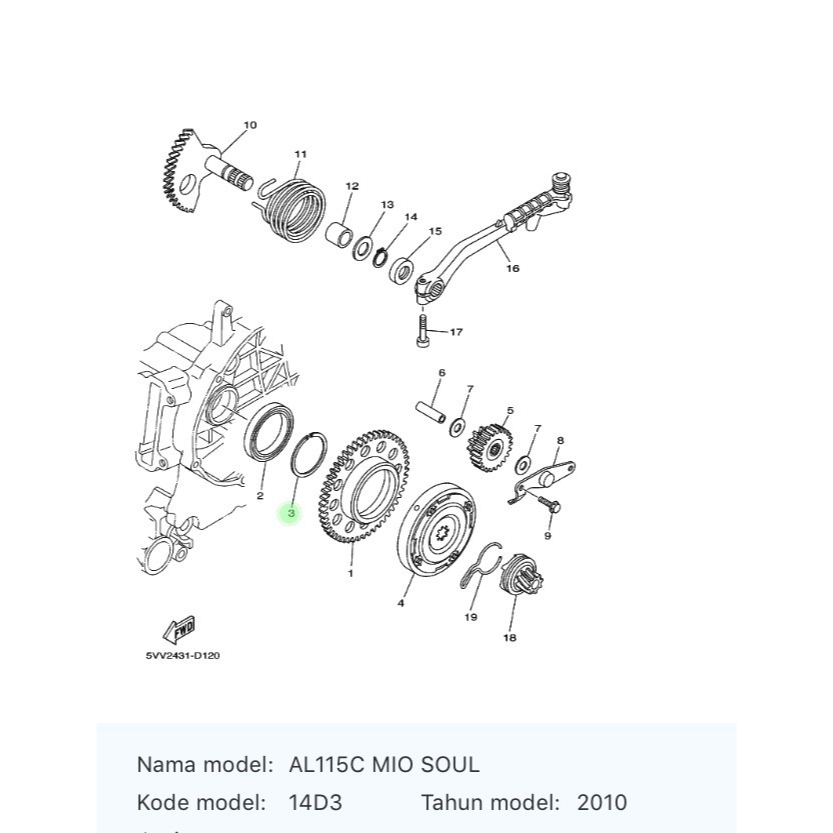 Klip Kancing Kruk As Kiri Mio Smile, Nouvo Z, Mio Soul / CIRCLIP (MIO) / 93440-45827
