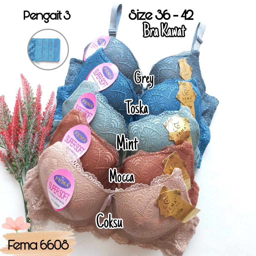 Bra BH Busa Kawat Brukat Fema 6608 Pengait 3