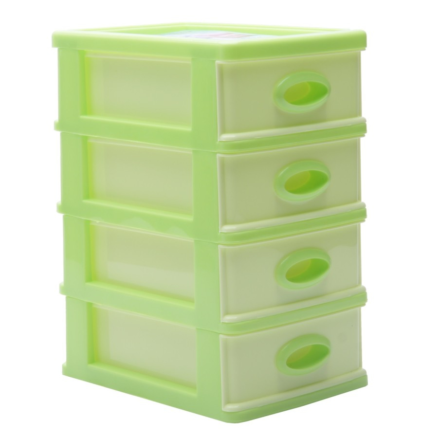 Shinpo 363-4 Mini Container Laci Kontainer Plastik Susun 4 Drawer Kotak