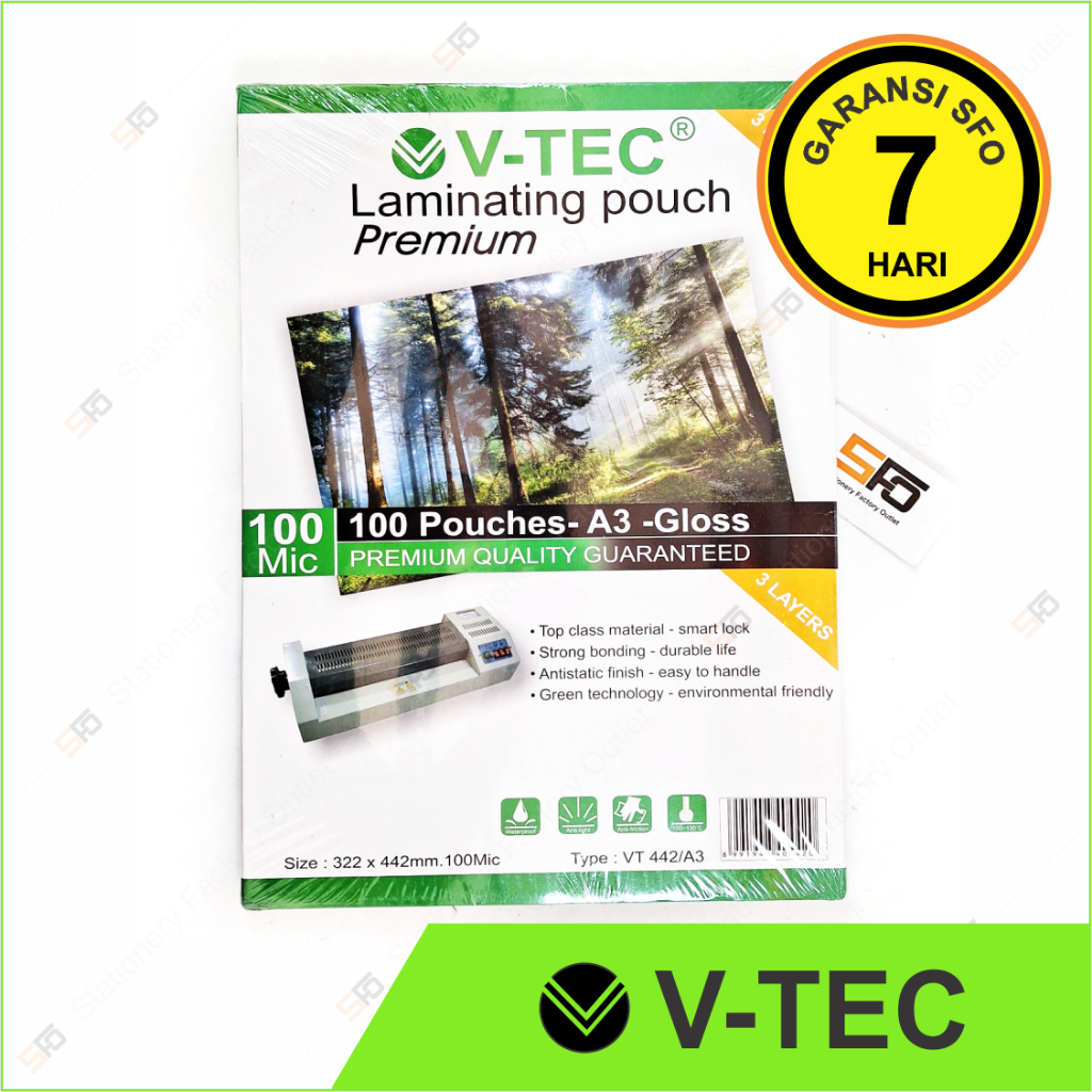 

Plastik Laminating A3 V-Tec isi 100 - VT 442A3 - SFO Semarang Official