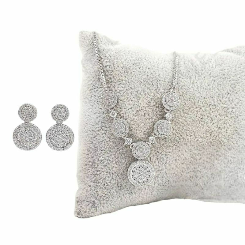 Set Kalung & Anting Replika Berlian Crystal Zirconia High Premium Jewellery