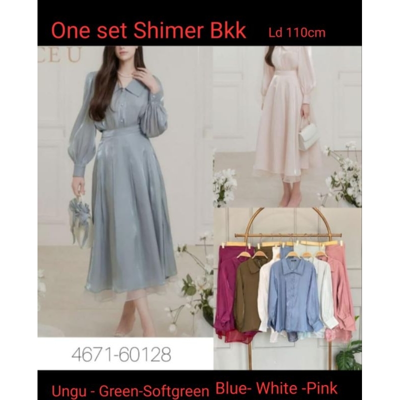Setelan rok import setelan rok lucu One set shimer murah setelan shimer