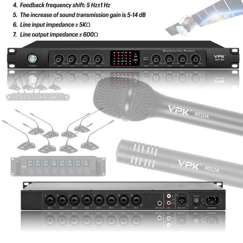 Processor Audio Microphone VPK MAP 800 Original Prosessor Microphone VPK MAP800