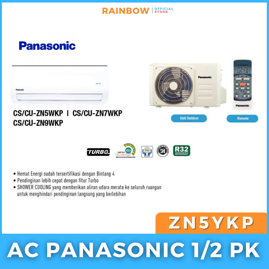Ac Panasonic 1/2 pk ZN-05PKY refrigrant R32