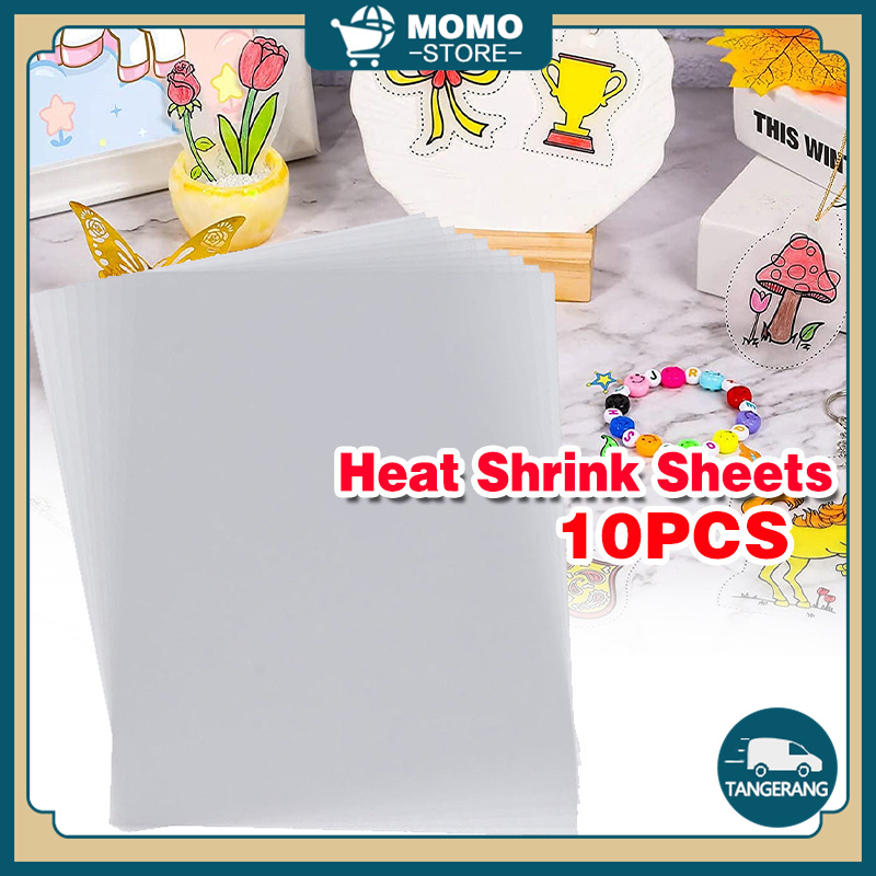 10PCS Heat Shrink Sheets Tembus Cahaya Shrink Plastik Bisa Menyusut Shrink Film 0.2mm Untuk Hiasan