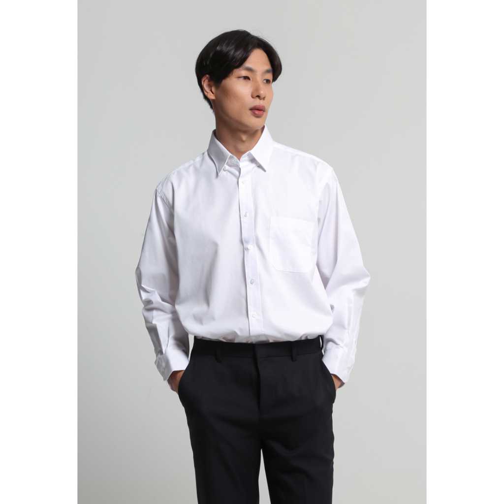 VALINO Kemeja Putih Pria Lengan Panjang - V-XXXA01-A5