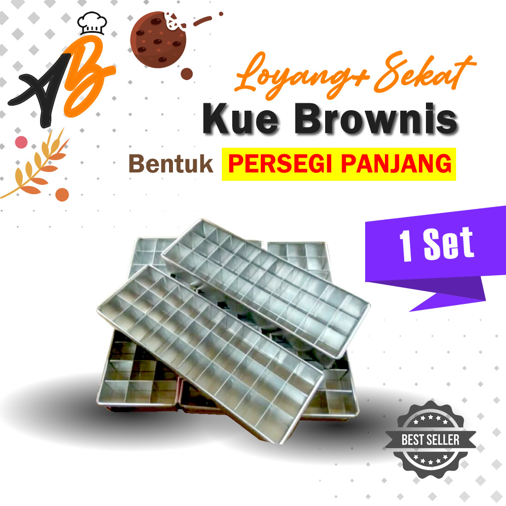 Loyang Sekat Brownies Persegi Panjang / Cetakan Brownies Persegi Panjang / Cetakan Brownies Persegi 