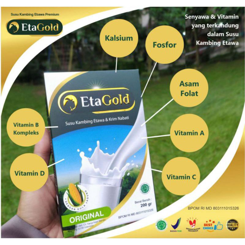 

Susu Kambing Etawa / EtaGold Susu Etawa Premium / Original ETAGOLD 200gr membantu menguatkan tulang, kalsium