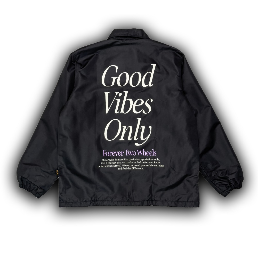 Coach Jacket "Good Vibes Only" -Black